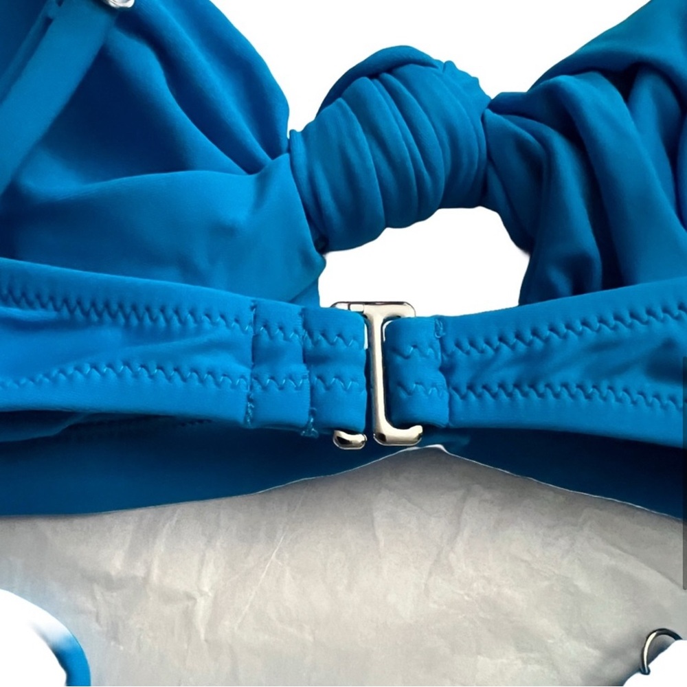 Blue Knot Front Cheeky Thong Bikini Set - Picture 6 of 8